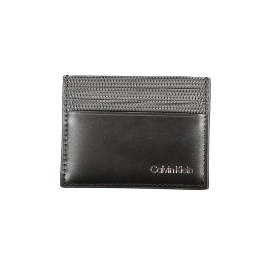 Portefeuille en cuir noir Calvin Klein