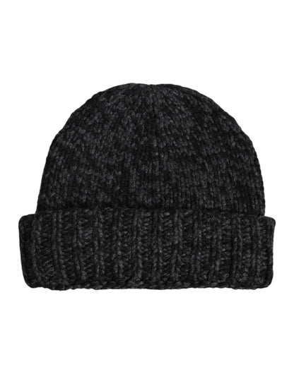 Dolce &amp; Gabbana Gray Cashmere Knitted Winter Beanie Hat