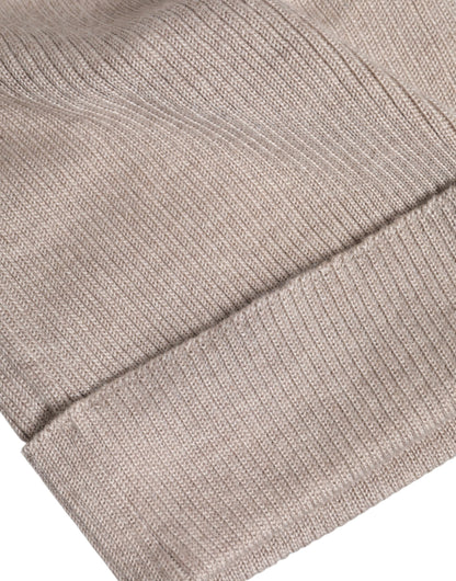 Dolce &amp; Gabbana Beige Cashmere Knitted Winter Beanie Hat