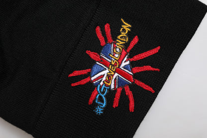 Dolce &amp; Gabbana Black #DGLOVESLONDON Knitted Beanie Hat