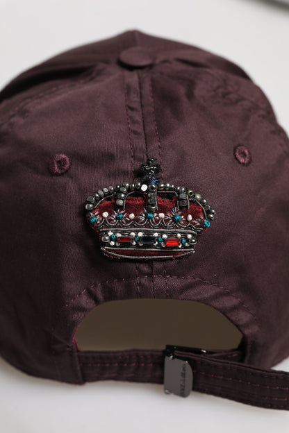 Dolce &amp; Gabbana Brown Cotton DG Crown 6 Panels Baseball Cap