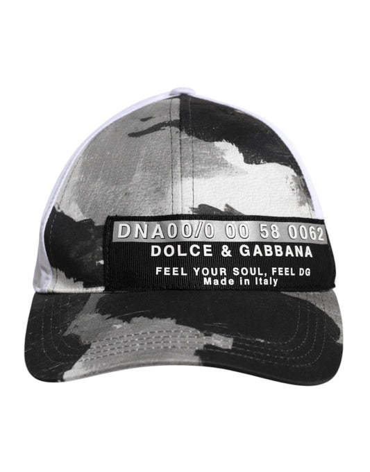 Dolce &amp; Gabbana White Gray Camouflage 6 Panels Baseball Cap