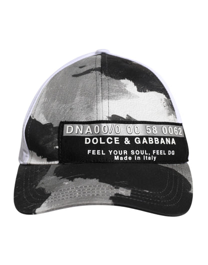 Dolce &amp; Gabbana White Gray Camouflage 6 Panels Baseball Cap