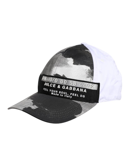Dolce &amp; Gabbana White Gray Camouflage 6 Panels Baseball Cap