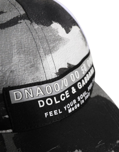 Dolce &amp; Gabbana White Gray Camouflage 6 Panels Baseball Cap