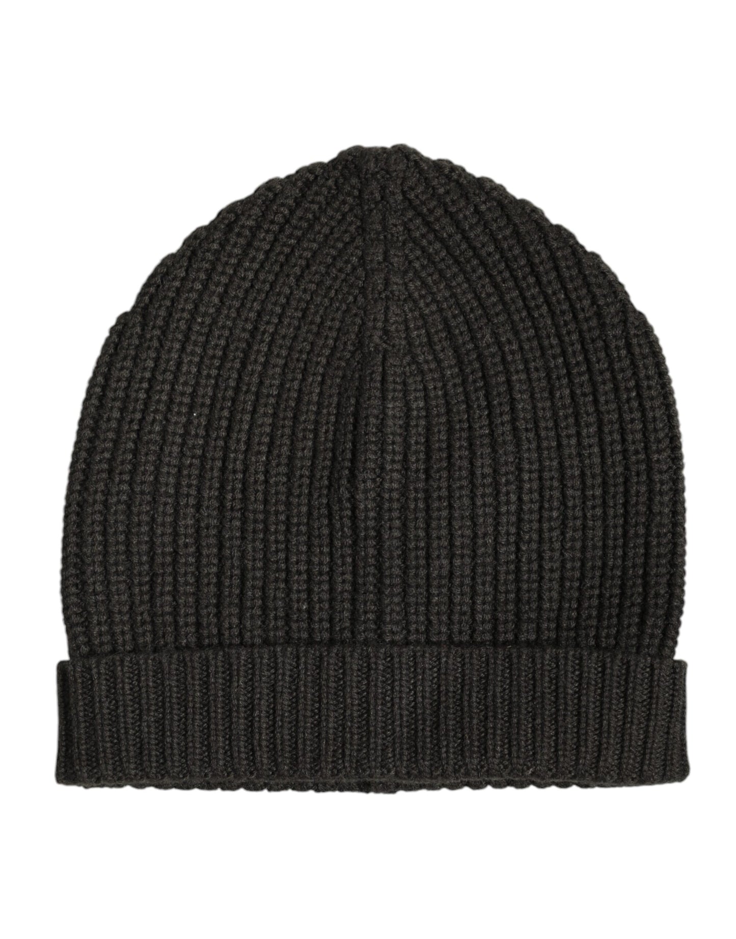 Dolce &amp; Gabbana Dark Gray Cashmere Knit Winter Beanie Hat