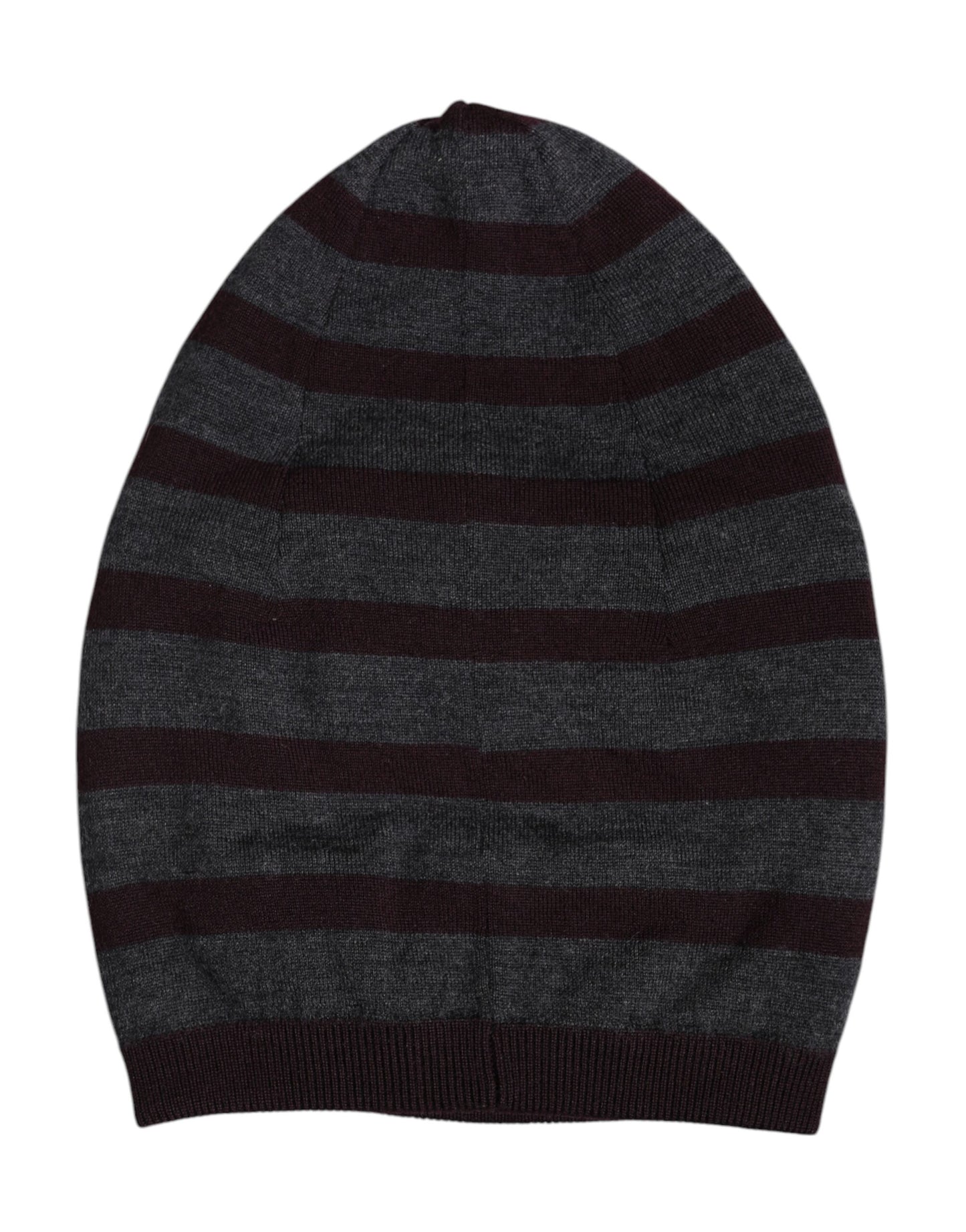 Dolce & Gabbana Gray Striped Wool Knitted Winter Beanie Hat by Dolce & Gabbana