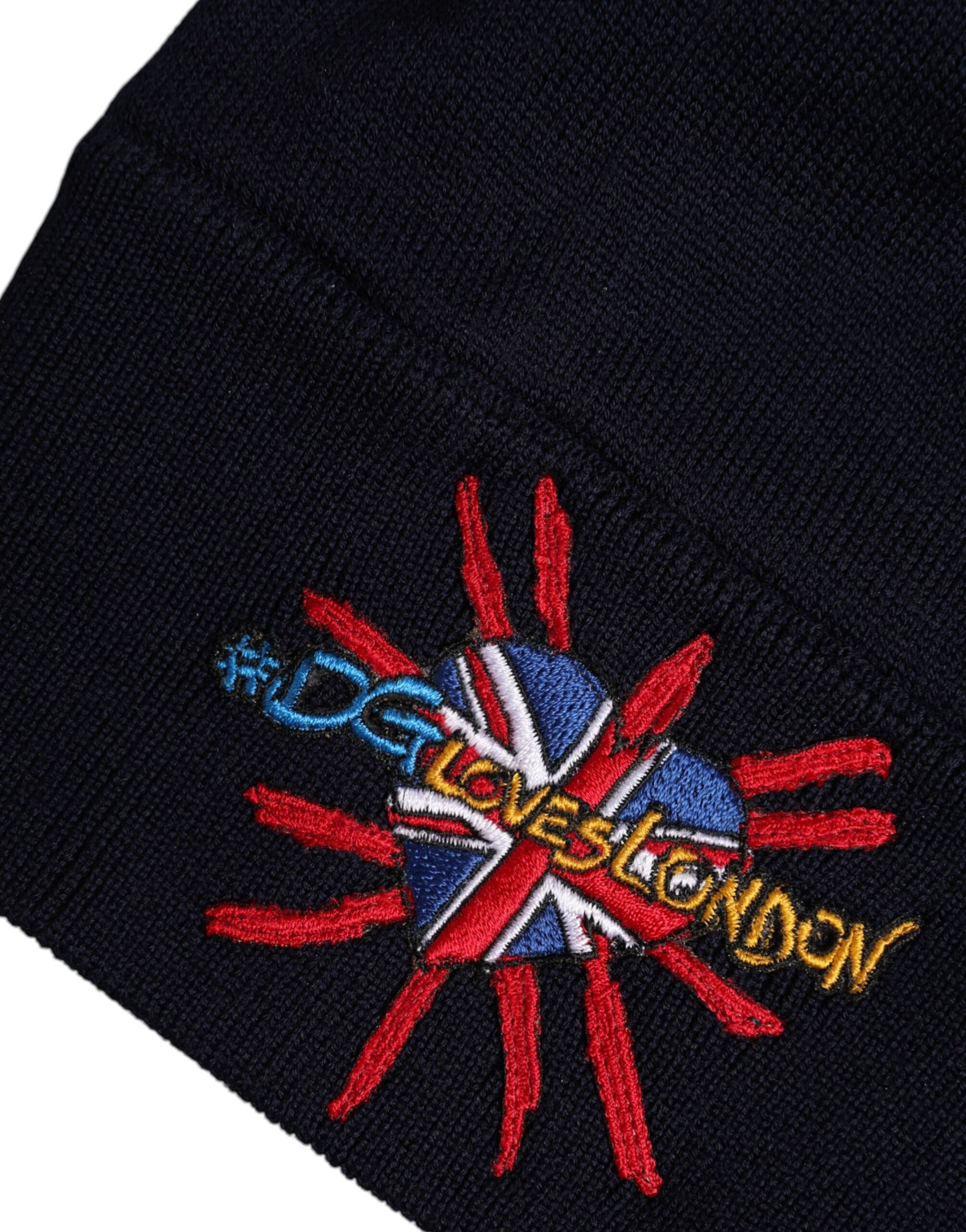 Dolce &amp; Gabbana Black Wool #DGLovesLondon Winter Beanie Hat