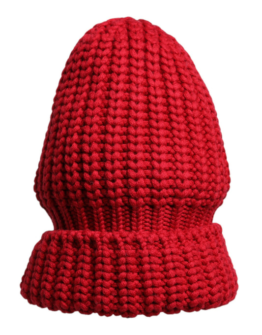 Dolce &amp; Gabbana Red Solid Wool Knitted Winter Beanie Hat