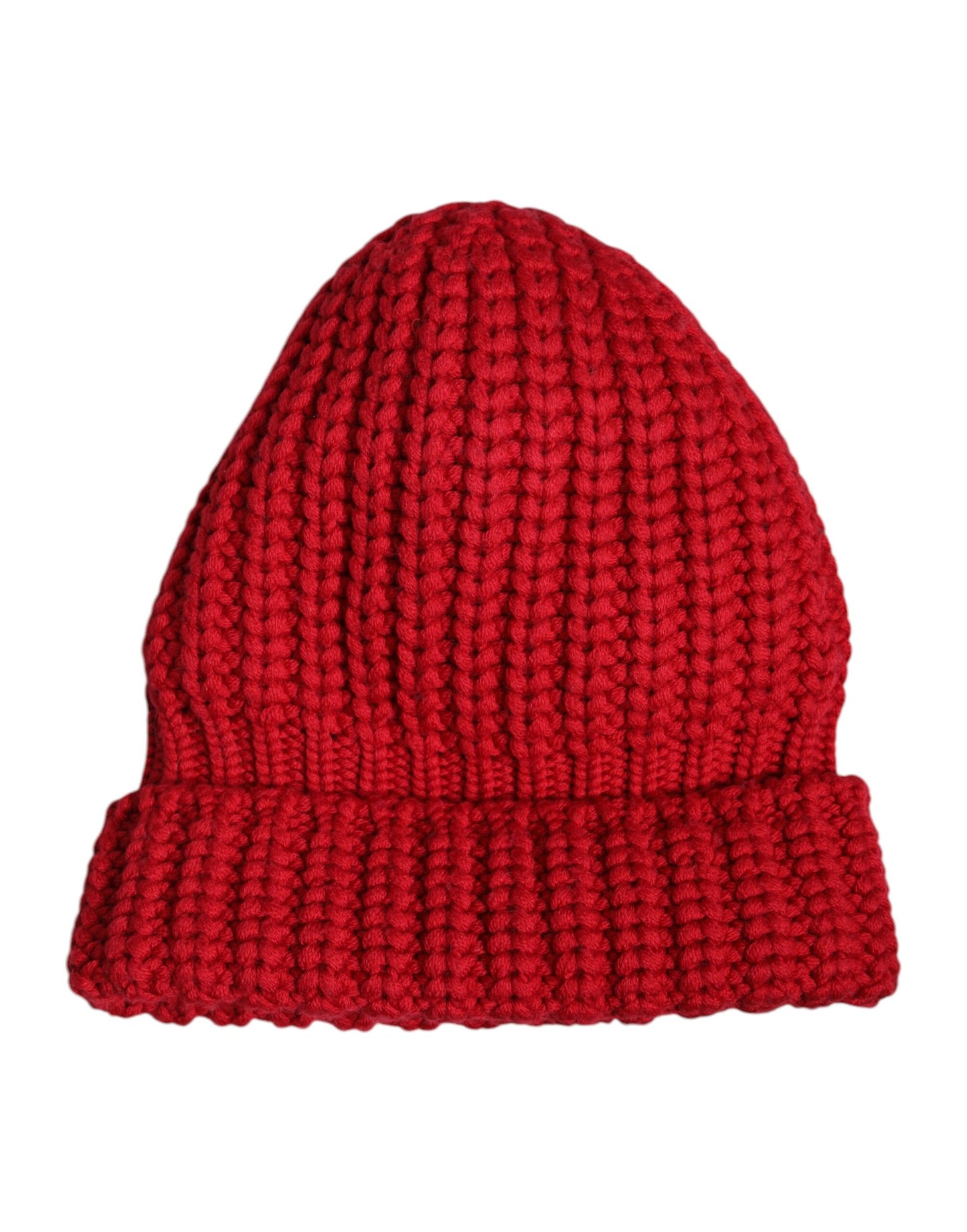 Dolce &amp; Gabbana Red Solid Wool Knitted Winter Beanie Hat