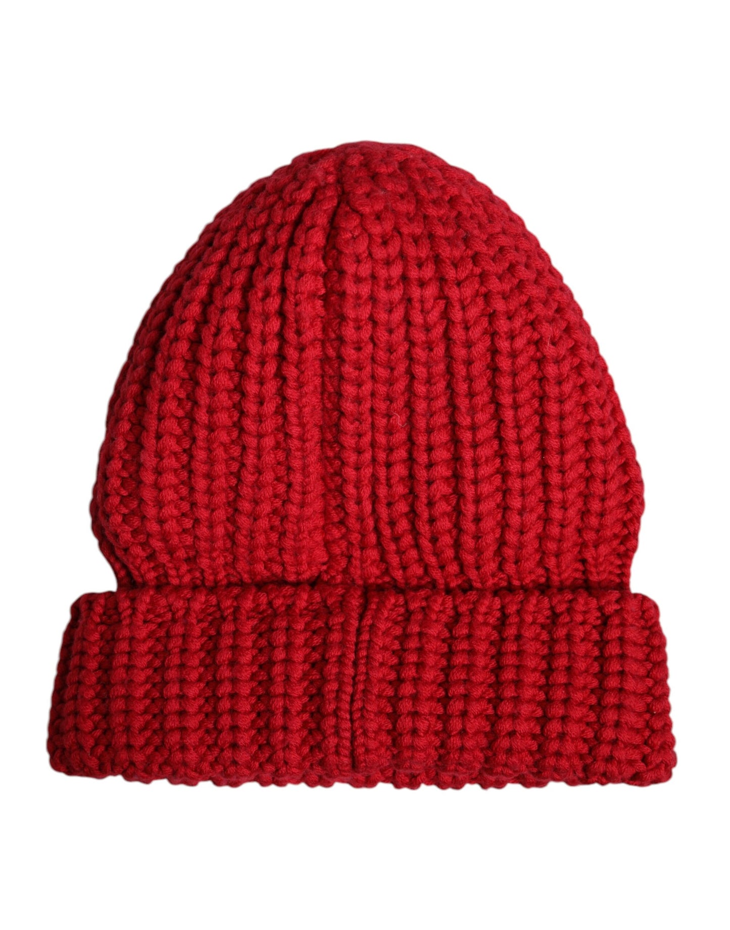 Dolce &amp; Gabbana Red Solid Wool Knitted Winter Beanie Hat