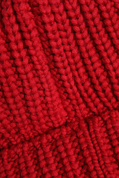 Dolce &amp; Gabbana Red Solid Wool Knitted Winter Beanie Hat
