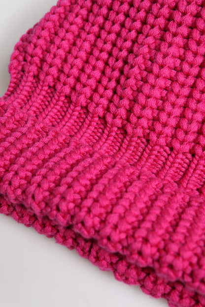 Dolce & Gabbana Pink Solid Wool Knitted Winter Beanie Hat by Dolce & Gabbana