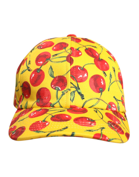 Dolce &amp; Gabbana Yellow Cotton Printed 6 Panels Baseball Cap