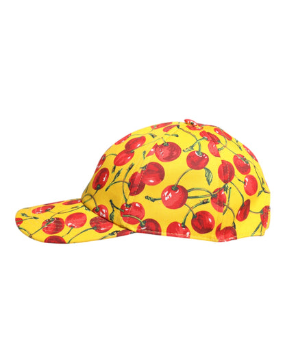 Dolce &amp; Gabbana Yellow Cotton Printed 6 Panels Baseball Cap