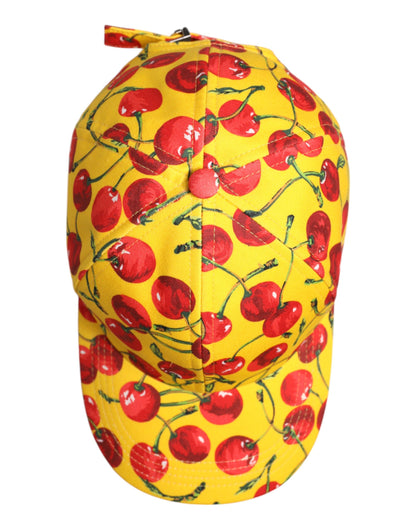 Dolce &amp; Gabbana Yellow Cotton Printed 6 Panels Baseball Cap