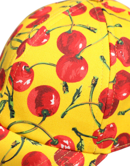 Dolce &amp; Gabbana Yellow Cotton Printed 6 Panels Baseball Cap