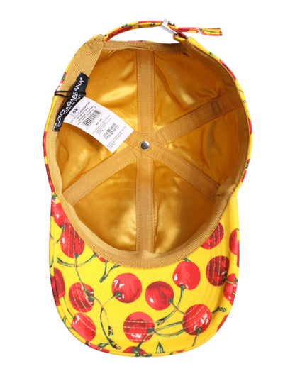 Dolce &amp; Gabbana Yellow Cotton Printed 6 Panels Baseball Cap