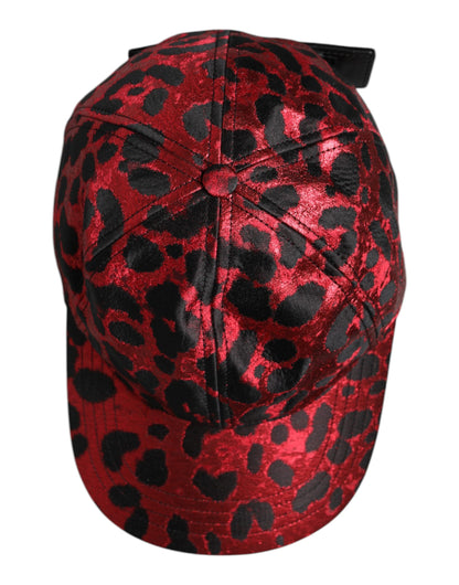 Dolce &amp; Gabbana Red Leopard DG Logo 6 Panels Baseball Cap