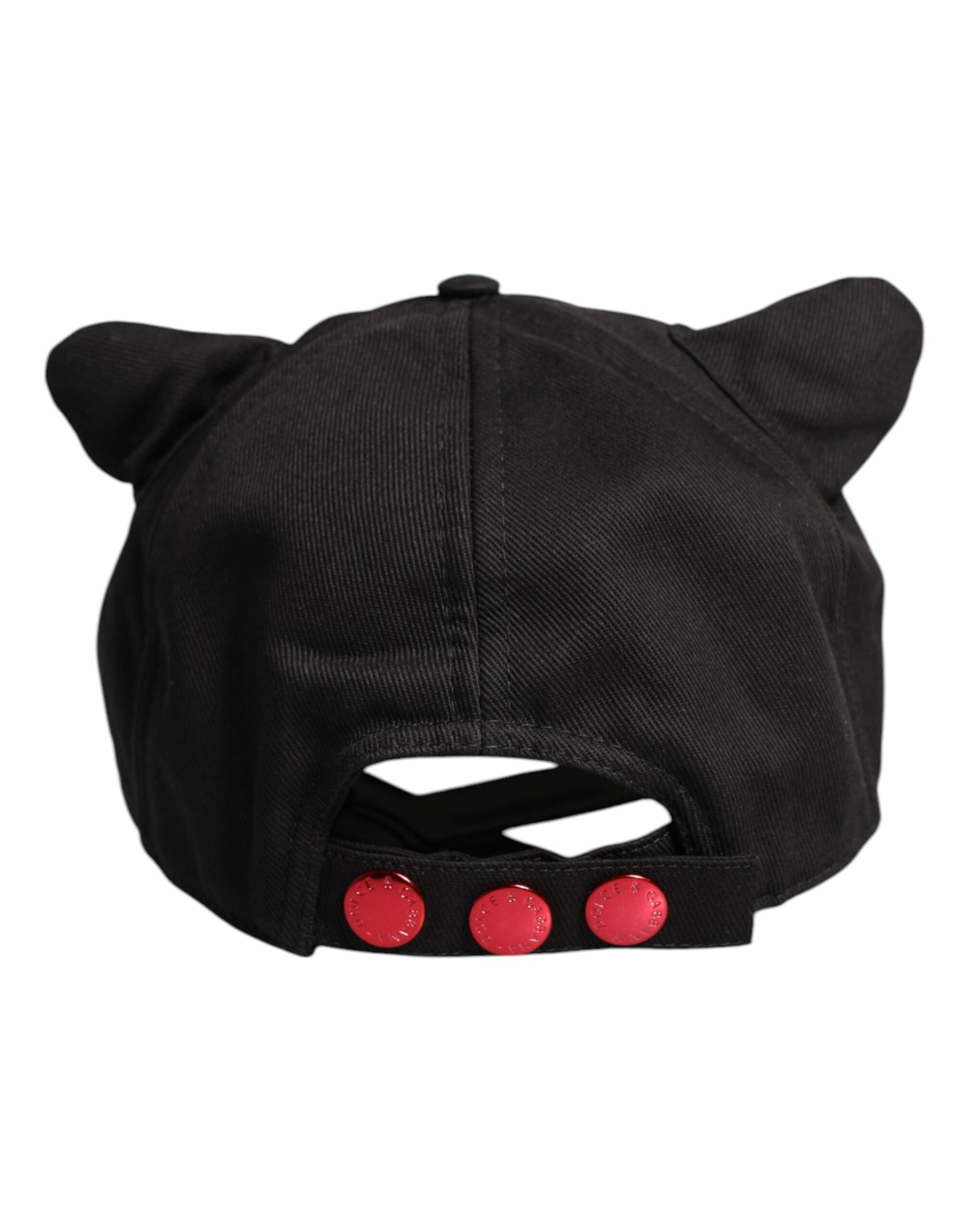 Dolce &amp; Gabbana Black Cotton Logo Patch 6 Panels Baseball Cap