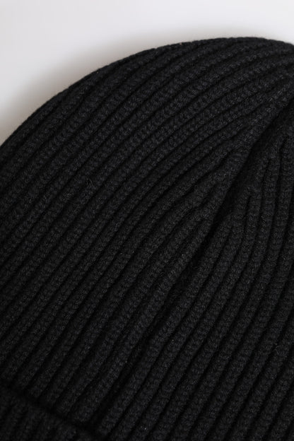 Dolce &amp; Gabbana Black Cashmere Knitted Winter Beanie Hat