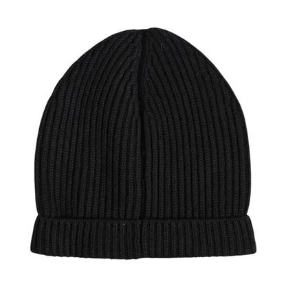 Dolce &amp; Gabbana Black Cashmere Knitted Winter Beanie Hat
