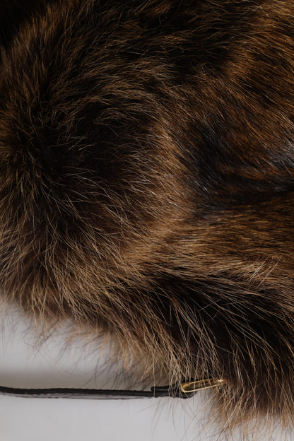 Dolce &amp; Gabbana Brown Fur Women Bucket Hat