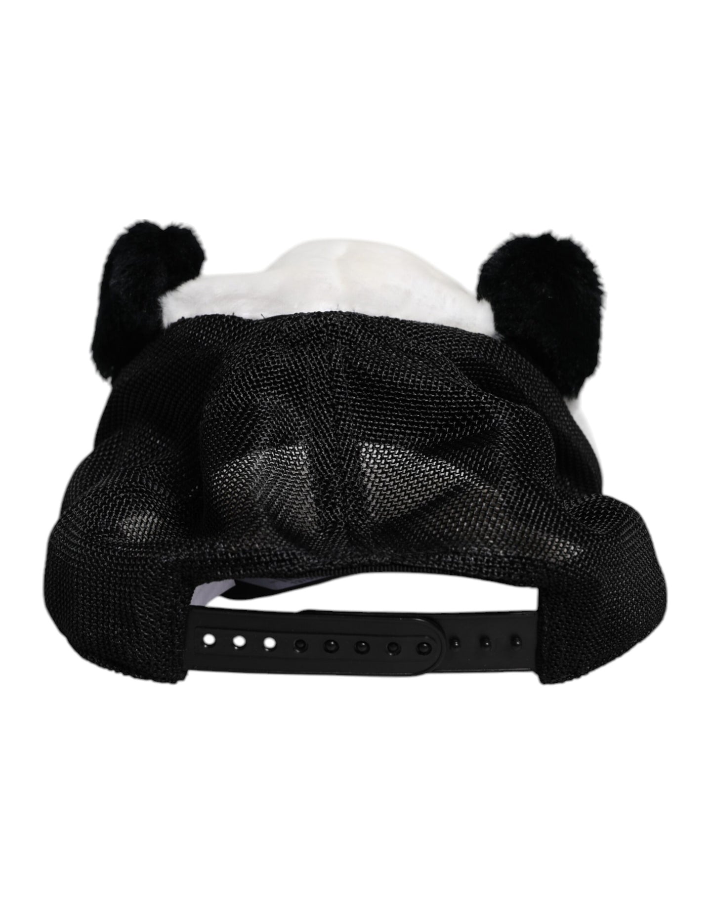 Dolce &amp; Gabbana Black White Panda Fur Women Baseball Cap