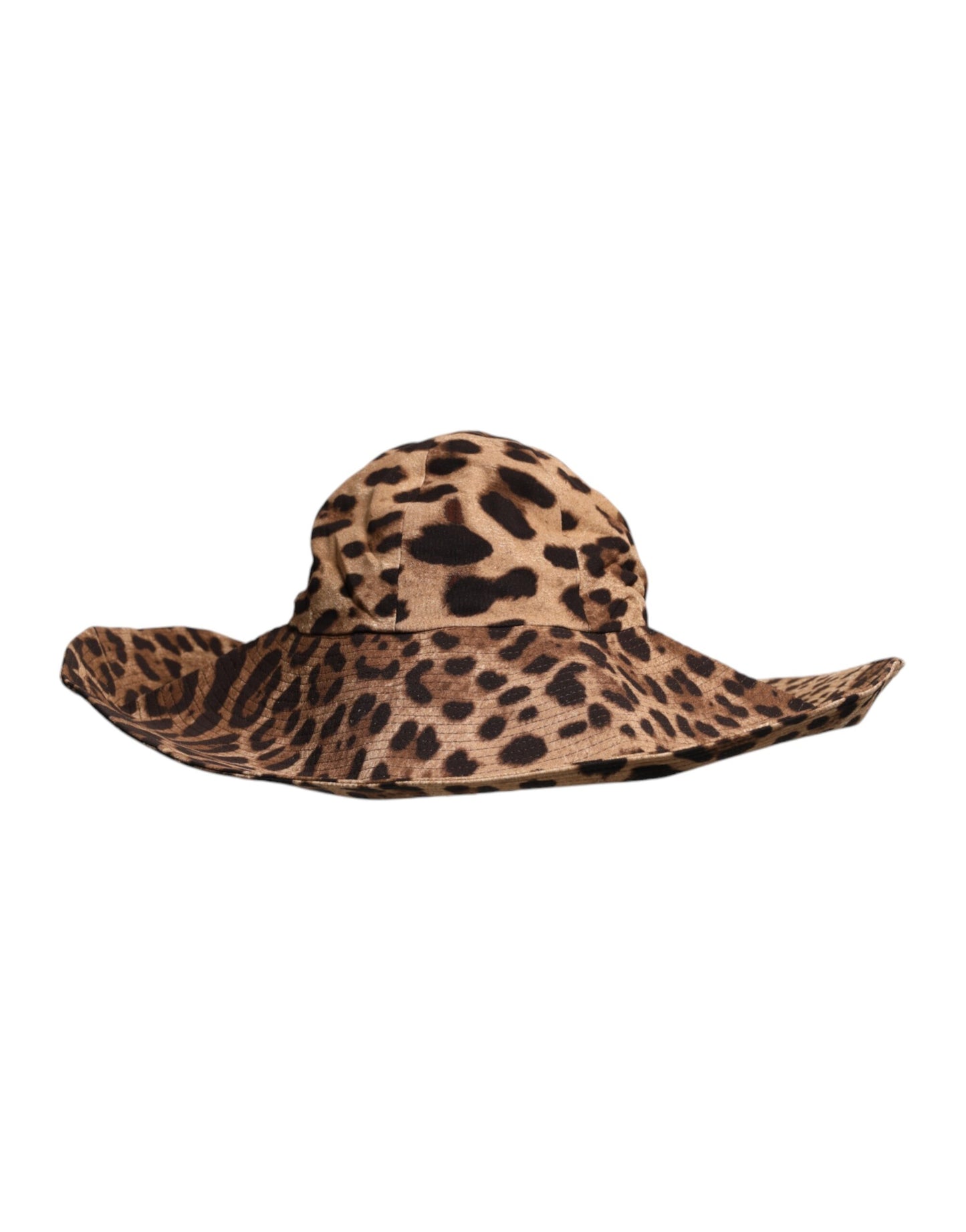 Dolce &amp; Gabbana Brown Leopard Viscose Women Bucket Hat