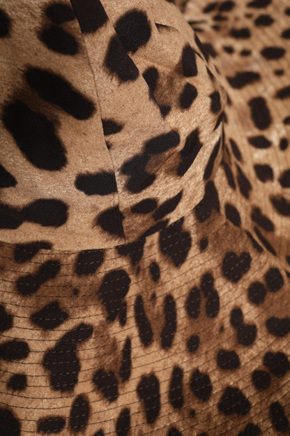 Dolce &amp; Gabbana Brown Leopard Viscose Women Bucket Hat