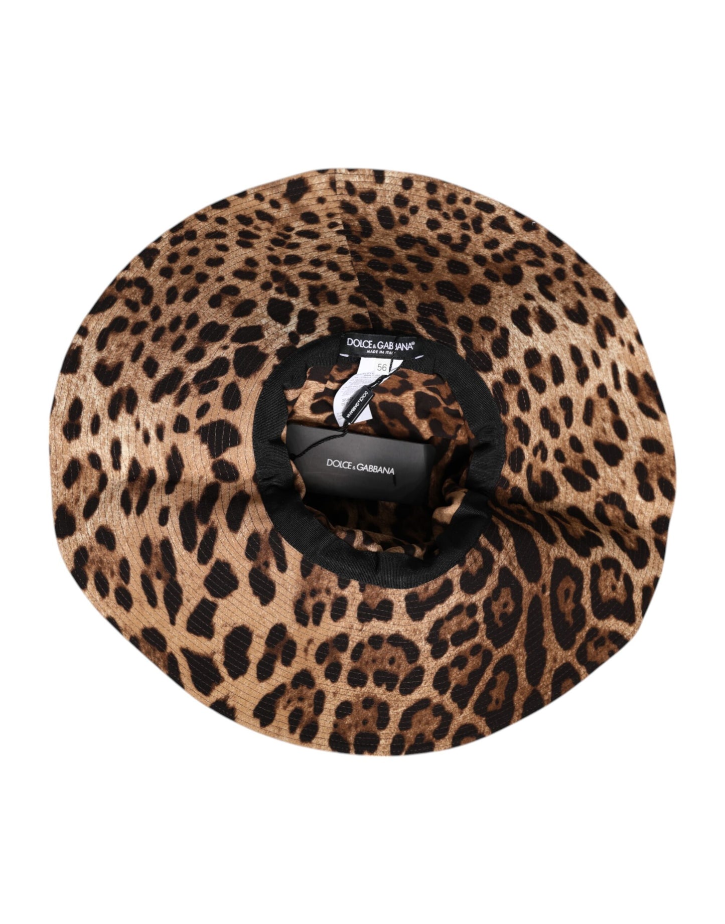 Dolce &amp; Gabbana Brown Leopard Viscose Women Bucket Hat