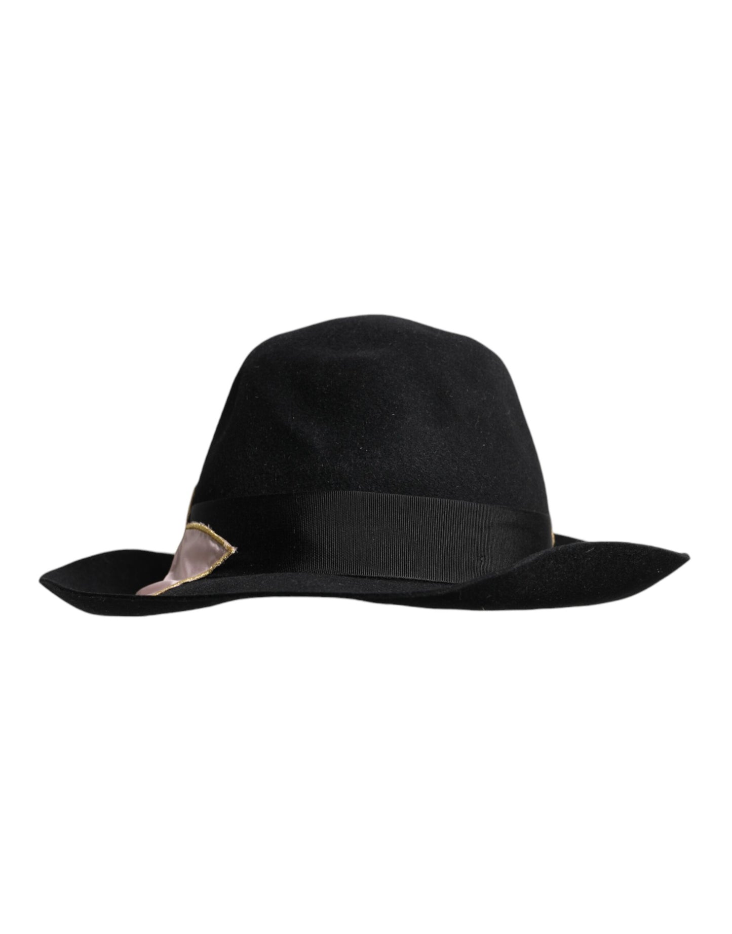 Dolce &amp; Gabbana Black Logo Embroidered Women Wide Brim Hat
