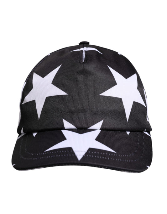 Dolce &amp; Gabbana Black Star Print Polyester Baseball Cap
