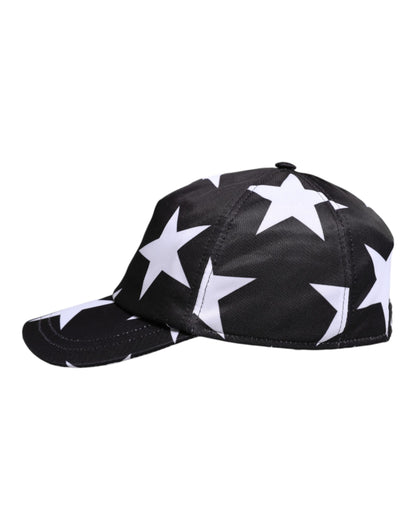 Dolce &amp; Gabbana Black Star Print Polyester Baseball Cap