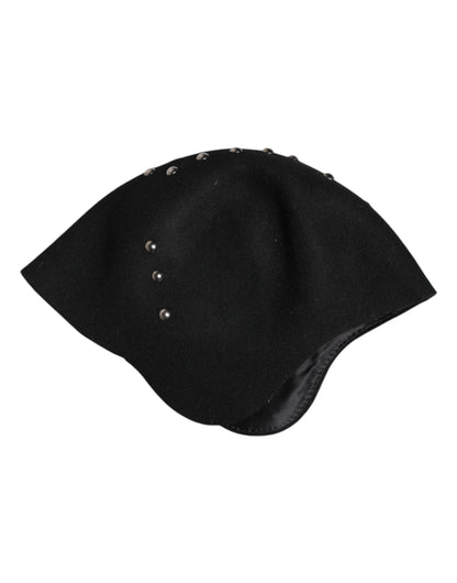 Dolce &amp; Gabbana Black Wool Multicolor Embellished Cloche Hat