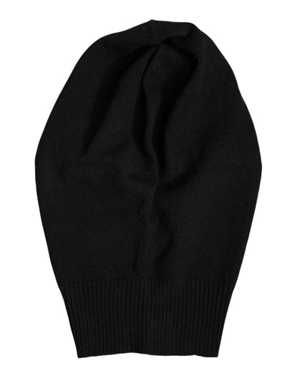 Dolce &amp; Gabbana Black Cashmere Knitted Ski Mask Balaclava Hat