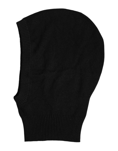 Dolce &amp; Gabbana Black Cashmere Knitted Ski Mask Balaclava Hat