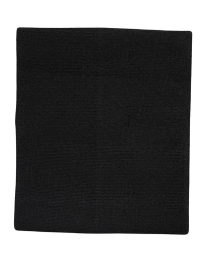Dolce & Gabbana Black Cashmere Knitted Neck Warmer Foulard Scarf by Dolce & Gabbana