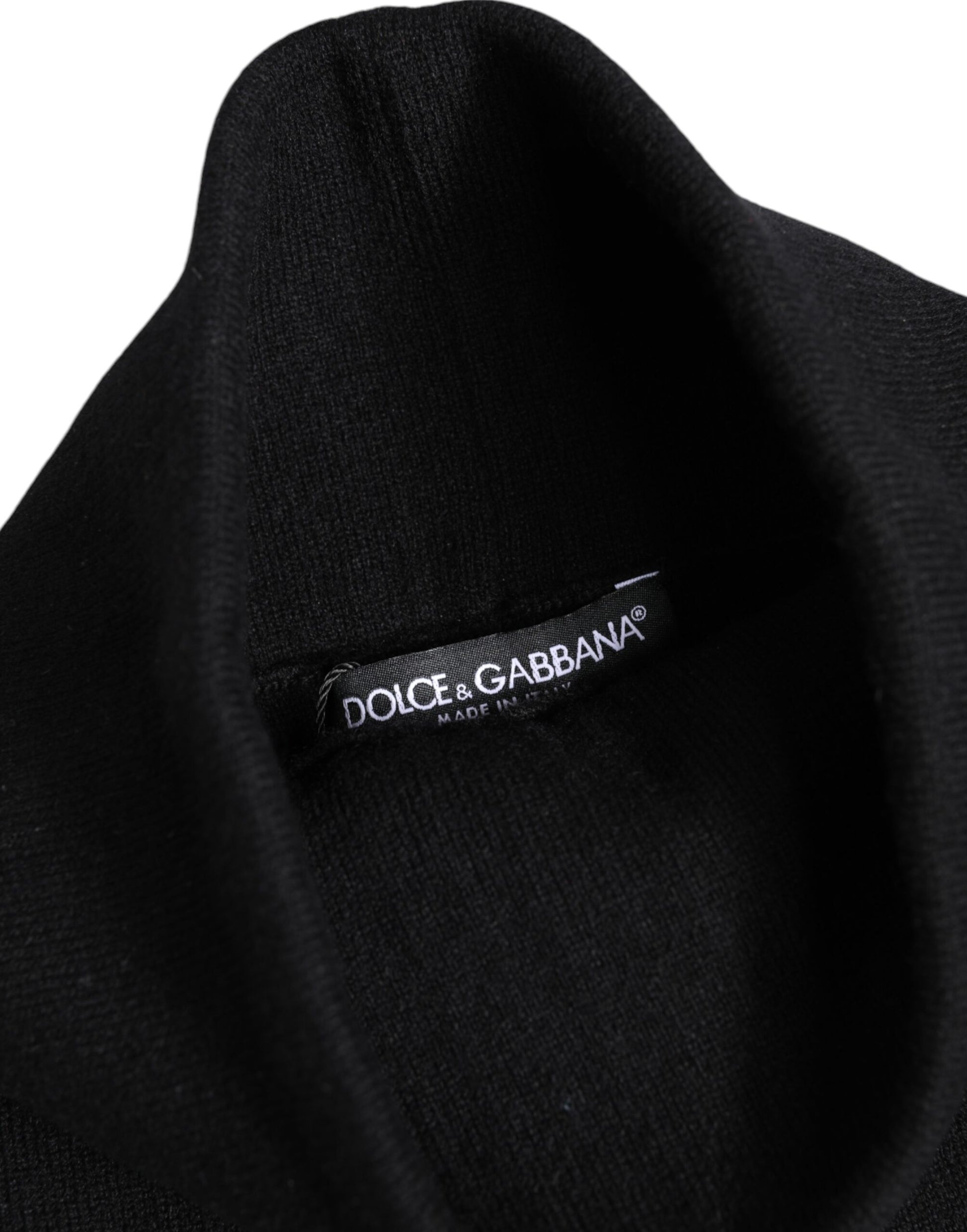 Dolce & Gabbana Black Cashmere Knitted Neck Warmer Foulard Scarf by Dolce & Gabbana