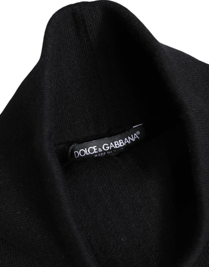 Dolce & Gabbana Black Cashmere Knitted Neck Warmer Foulard Scarf by Dolce & Gabbana