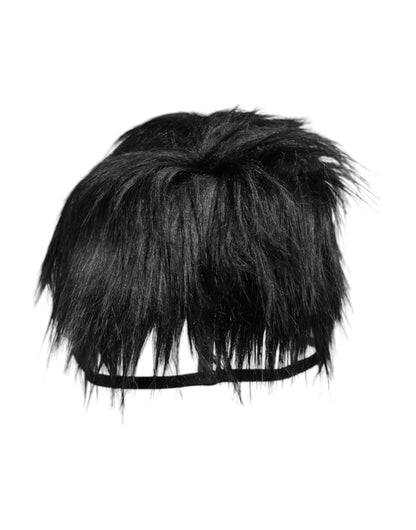 Dolce &amp; Gabbana Black Faux Fur Bucket Hat