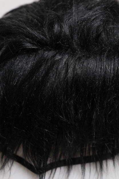 Dolce &amp; Gabbana Black Faux Fur Bucket Hat