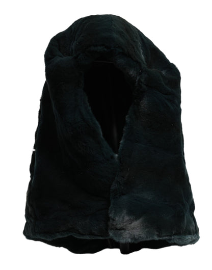 Dolce &amp; Gabbana Black Weasel Fur Womens Beanie Hat