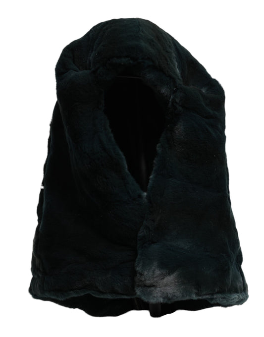 Dolce &amp; Gabbana Black Weasel Fur Womens Beanie Hat