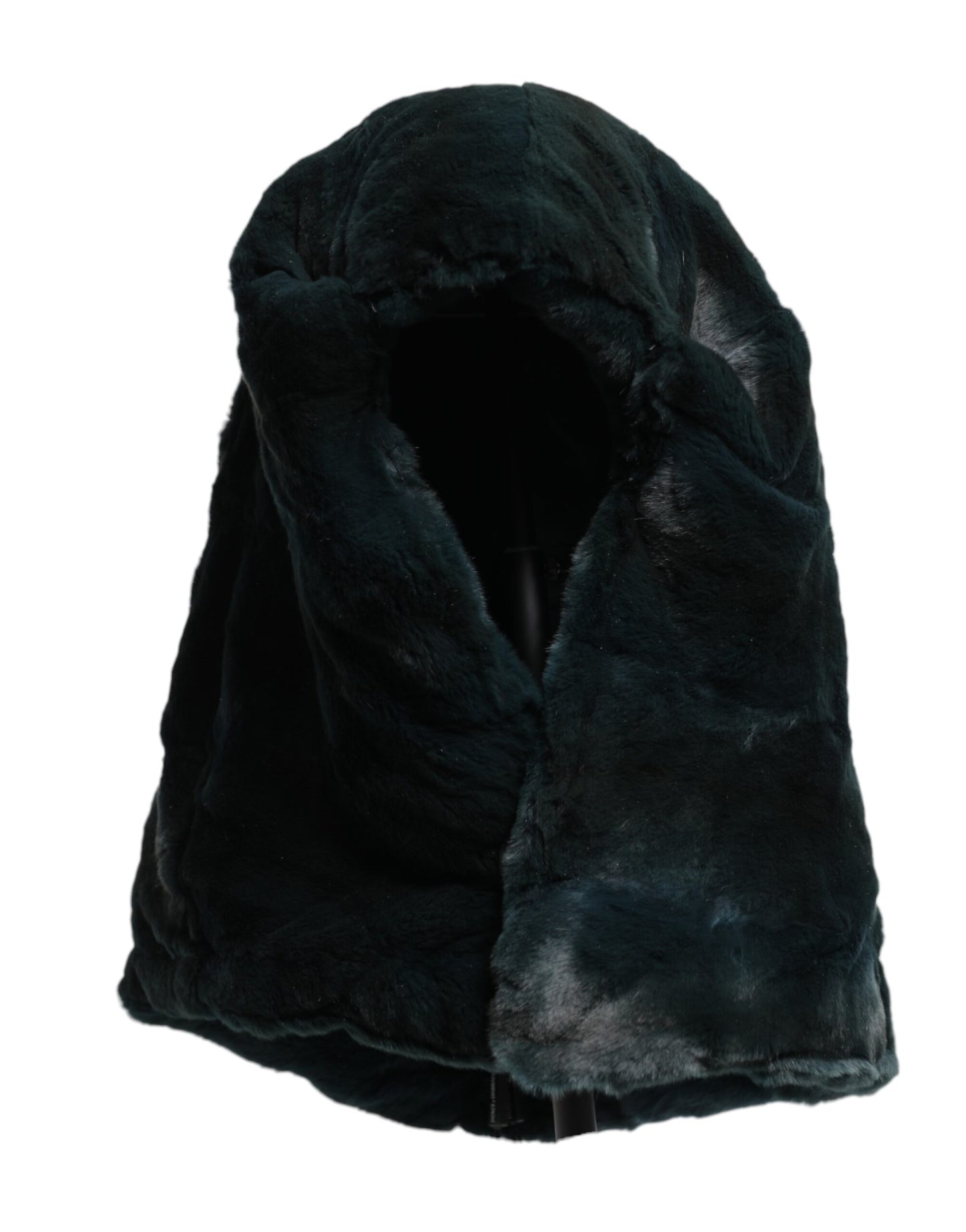 Dolce &amp; Gabbana Black Weasel Fur Womens Beanie Hat