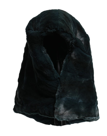 Dolce &amp; Gabbana Black Weasel Fur Womens Beanie Hat
