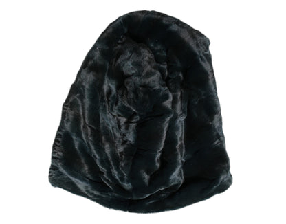 Dolce &amp; Gabbana Black Weasel Fur Womens Beanie Hat