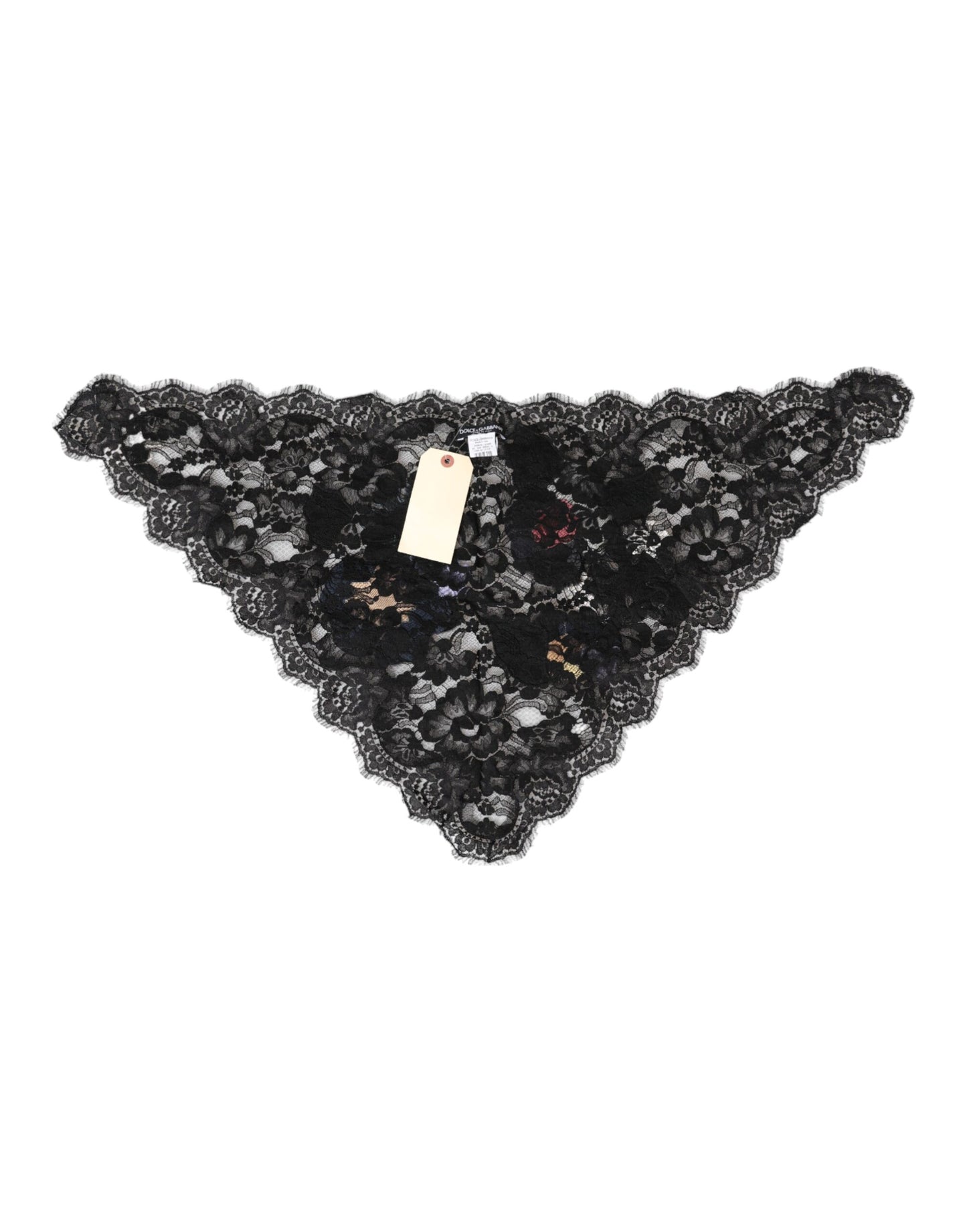 Chapeau en voile de coton à appliques florales en dentelle noire Dolce &amp; Gabbana