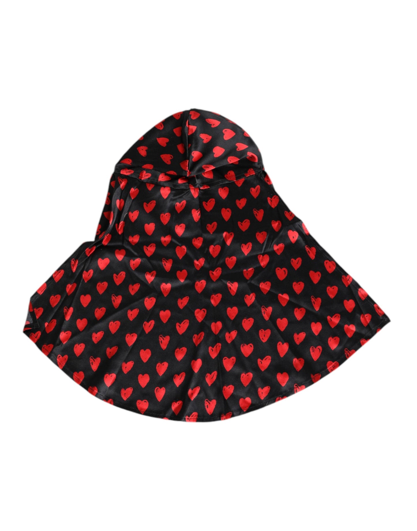 Dolce &amp; Gabbana Black Red Hearts Polyester Hat