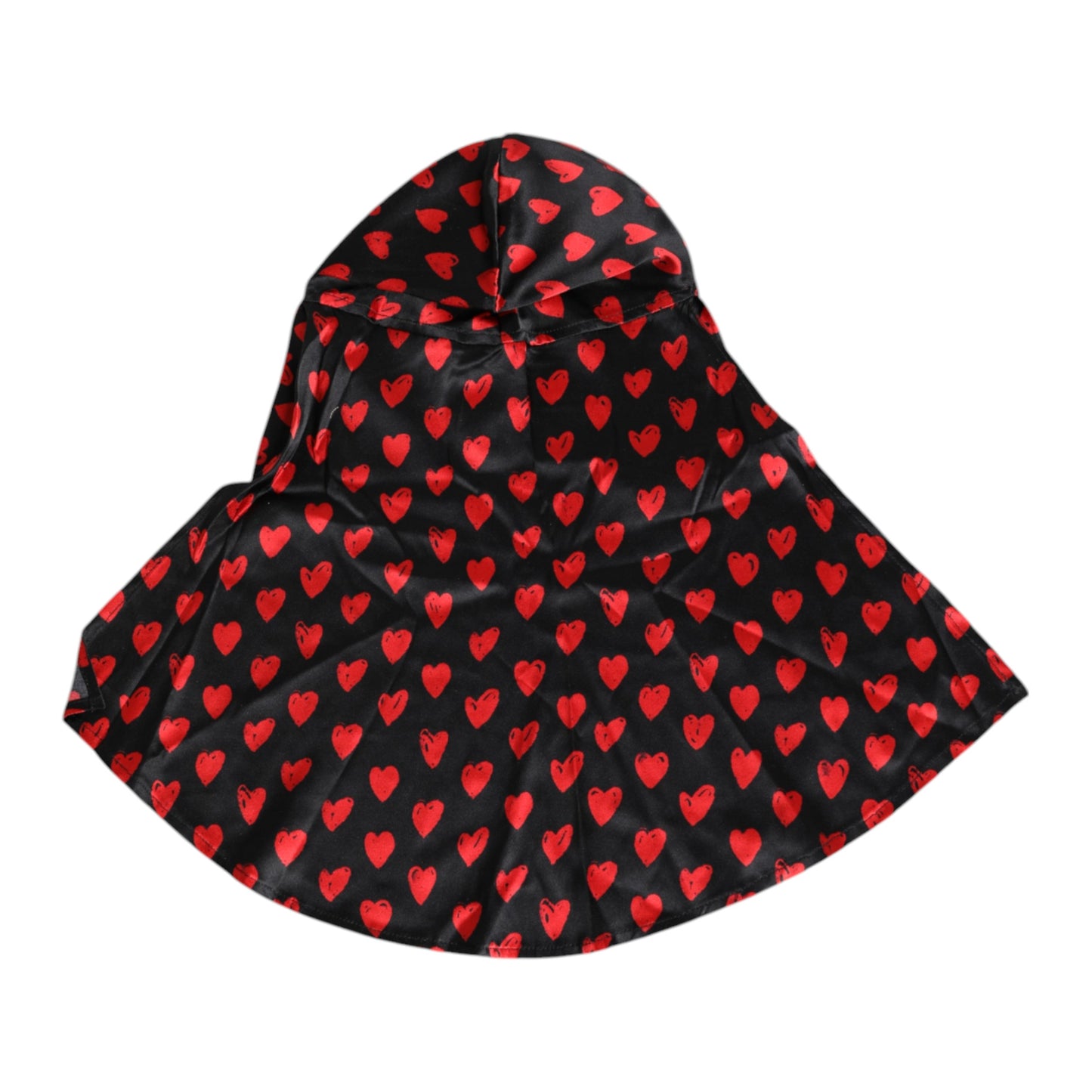 Dolce &amp; Gabbana Black Red Hearts Polyester Hat